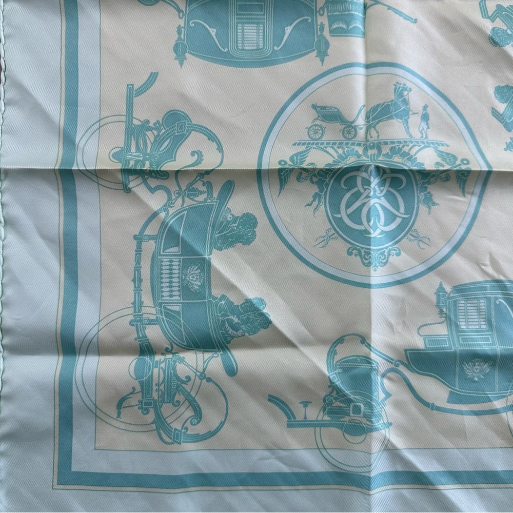 Vintage Authentic Hermes Green Equestrian Square Silk Scarf - Picture 4 of 9